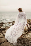 Long Sleeve Lace Tassel Boho Flatter Wedding Dresses Long
