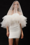 Tulle Ruffles Wedding Veils Bridal Accessories Veils With Comb Chic DV036