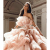 Gorgeous Ball Gown Tiered Tulle Prom Dress Blush Pink