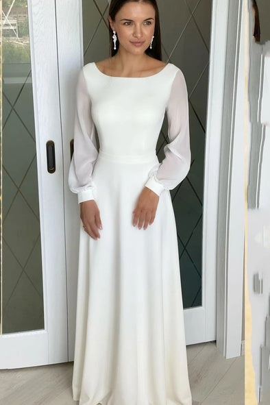 Robe De Mariee White Simple Beach Wedding Dress