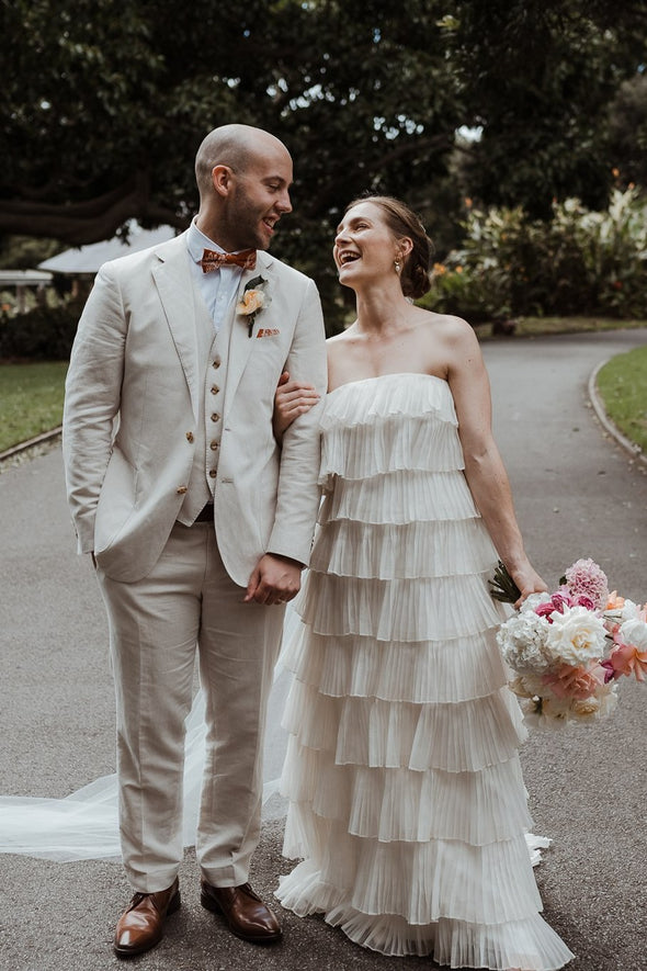 Tiered Ruffles A Line Sweety Wedding Bridal Dress