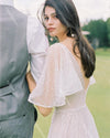 Flare Sleeve Luxury V-Neck Backless Beaded Wedding Dresses DW406