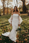 Mermaid Wedding Dresses With Removeable Long Puff Sleeves ZW675