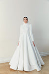 Muslim Wedding Dresses A Line Satin Bridal Gown With Bow Back