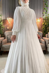 Elegant Lace Muslim Wedding Dresses Dubai Arabic