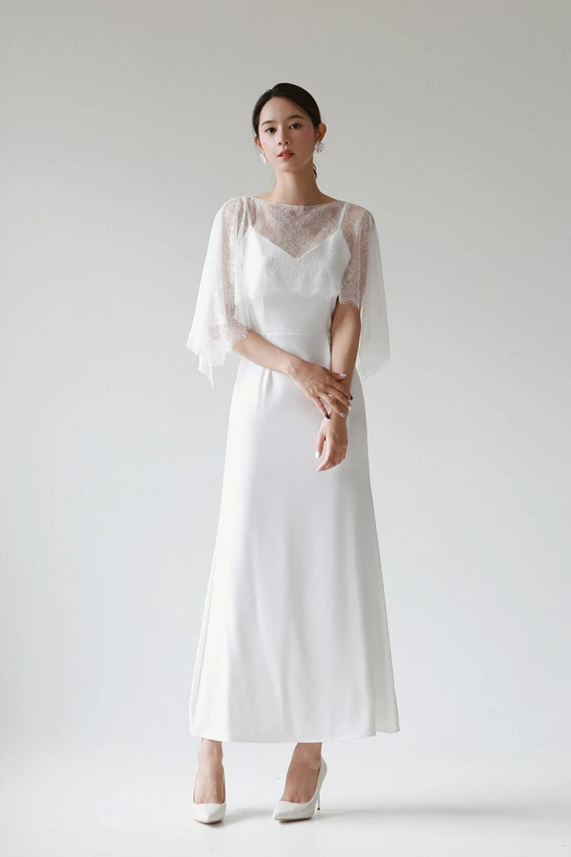 tea length mermaid wedding dress Flower Wedding Dresses Short Sheath Off Shoulder Split Tea Length Bridal Gown fg5668