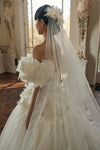 Off The Shoulder Wedding Dresses Organza Layered ZW933
