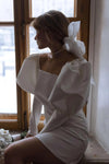 Long Puff Sleeves Short Mini Wedding Dresses Noivas ZW725