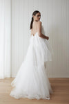 V-Neck Spaghetti Tulle Wedding Dresses High-Low Chic DW677