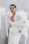 Translucent Organza Detachable Puff Sleeve Wedding Accessories DG010