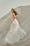 Sweethearty Illusion Body Flower Bling Beads Bohemian Wedding Bridal Dress