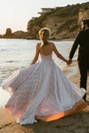 Bohemian Long Lace A Line Wedding Dresses