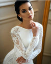 Modest Mermaid Wedding Dresses Lace Appliqued