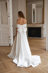 Simple A Line Wedding Dresses Bohemian Noivas With Bow DW753