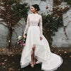 Two Pieces Lace High Low Wedding Dresses TB1447
