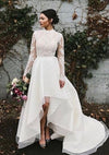 Two Pieces Lace High Low Wedding Dresses TB1447