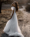 One Shoulder A Line Tulle Lace Appliques Wedding Dresses TB1439