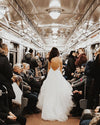 V Neck A Line Tulle Backless Wedding Dresses TB1440