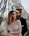 Bling Bling Long Sleeves Luxury Wedding Dresses TB1434