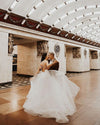 V Neck A Line Tulle Backless Wedding Dresses TB1440