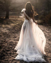 One Shoulder A Line Tulle Lace Appliques Wedding Dresses TB1439