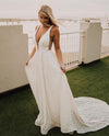 V Neck Mermaid Lace Wedding Dresses TB1441