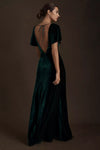 Dark Green Short Flare Sleeves Long Women Formal Evening Party Dress