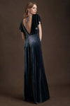 Short Flare Sleeves Long Women Formal Evening Party Dress