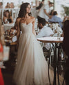Sweetheart A Line Long Tulle Wedding Dresses TB1431