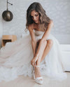 Sweetheart A Line Long Tulle Wedding Dresses TB1431