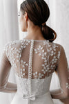 Long Sleeve A Line Wedding Dresses Leaf Lace Boho Bridal Gowns ZW729