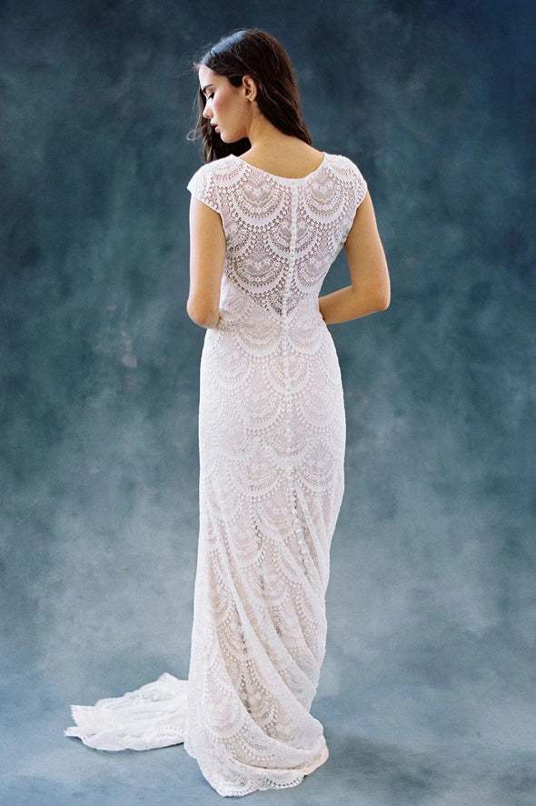 Boho Beach Lace Wedding Dresses Mermaid Classical Vestido De Noivas Chic ZW826