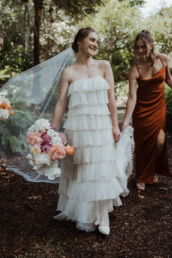 Tiered Ruffles A Line Sweety Wedding Bridal Dress