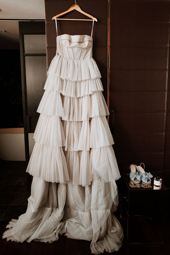 Long Tulle Layers Pretty Wedding Dress