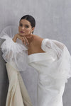 Pleated Tulle Detachable Wedding Sleeves With Floating Cuff  DG193