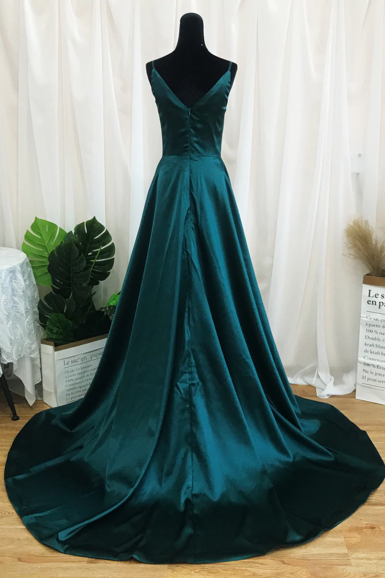 V Neck Side Slit Sexy Long Prom Dresses, Evening Dress 03101350 – TANYA BRIDAL V Neck Side Slit Sexy Long Prom Dresses, Evening Dress 03101350 – TANYA BRIDAL