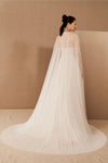 Dot Tulle Long Wedding Capes 2m Length Bridal Sjawl DJ149