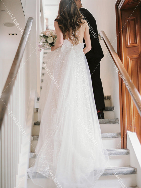 Fairy Dreamy Romantic Bridal Gowns A Line Vestido de Noivas DW409