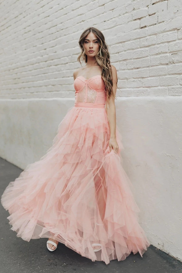 Super Edgy Wedding Dresses With Touch Sexy Glam. Sheer Lace BodiceTiered Tulle Skirt Bridal Gown ZW790