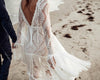 Tassel Lace Wedding Dress Bohemian Flare Sleeve de Noiva Boho Brautkleid DW413