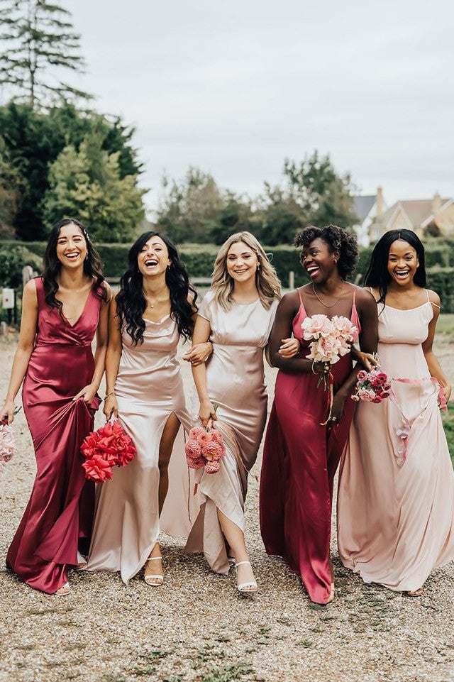 Silk Satin Simple Bridesmaid Dress Africa Girl Gown TANYA BRIDAL Silk Satin Simple Bridesmaid Dress Africa Girl Gown TANYA BRIDAL