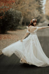 Off The Shoulder Lace A Line Wedding Dresses ZW668