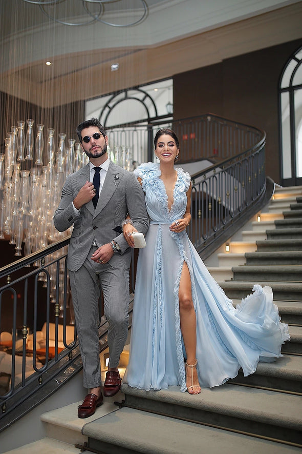 Sky Blue Evening Dresses Long 2020 Formal Party Gowns