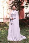 Long Sleeve High Collar Light Lavender Muslim Wedding Dresses Noivas ZW803