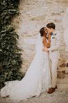 A-Line Lace Wedding Dresses Romantic Dreamy Bridal Gowns Chic ZW870