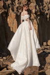 Taffeta Fashion A Line Wedding Dresses High Split Boho Bridal Gowns ZW708