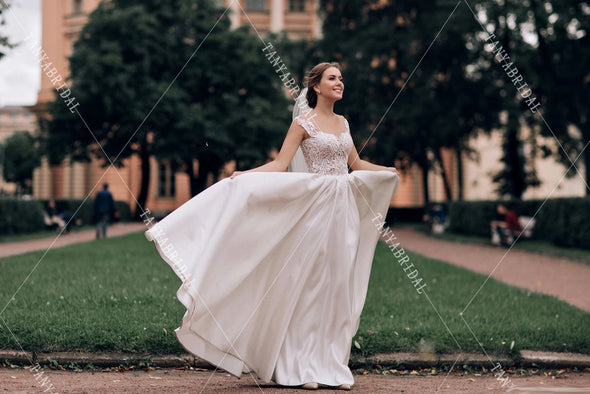 Wedding Dresses Cap Sleeve Vestido De noivas ZW302