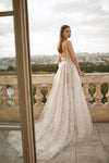 Unique Lace Boho Wedding Dresses Deep V-Neck Backless Bridal Gowns ZW944