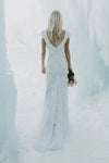Cape Sleeves Lace Wedding Dress V Neck Mermaid Robe De Mariée