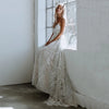 Leaf Lace Wedding Dresses Backless Luxury Bridal Gowns Uniques Noivas ZW376